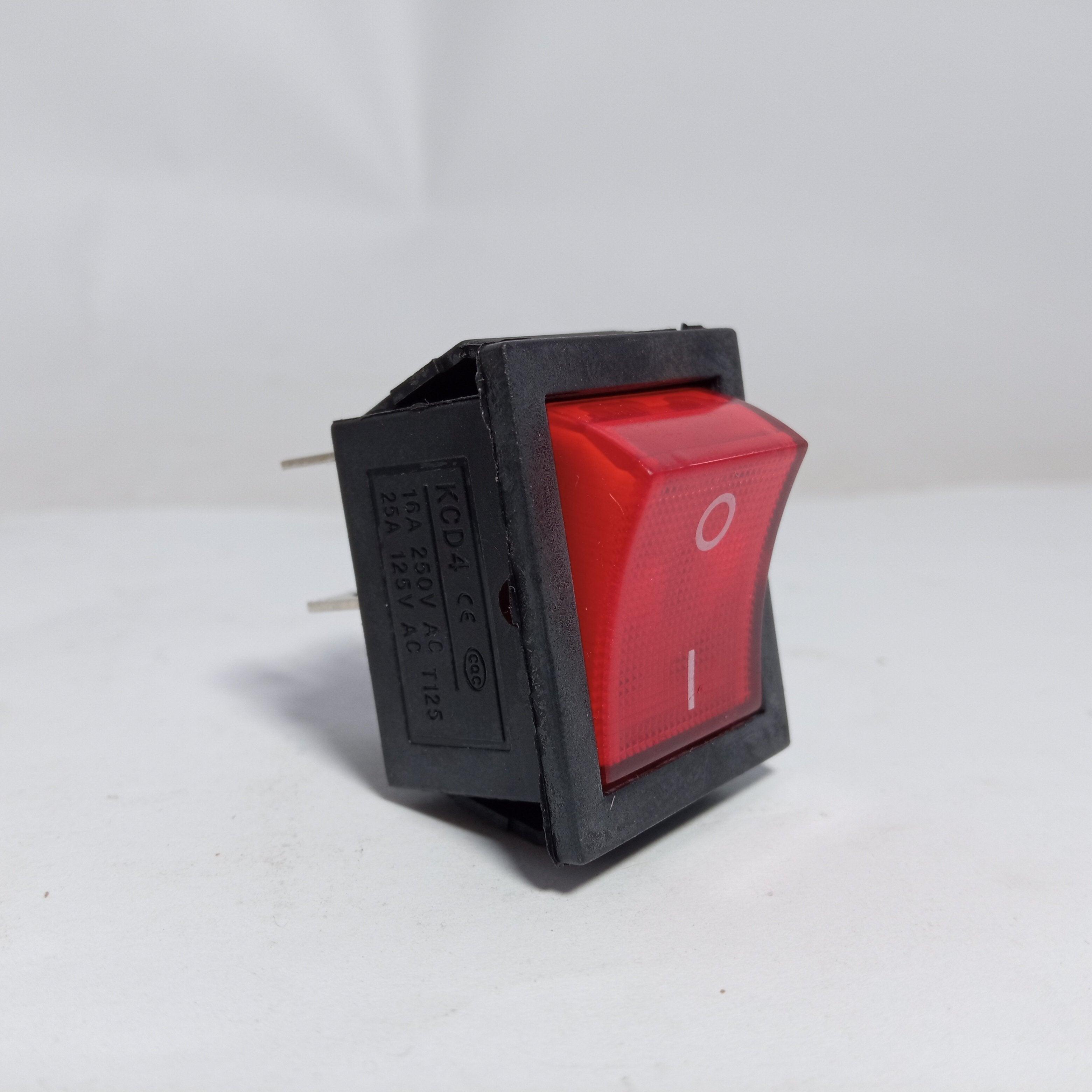 Rocker Switch Power Switch I/O 4 Pins With Light 16A 250VAC 15 Pcs Pack in Pakistan