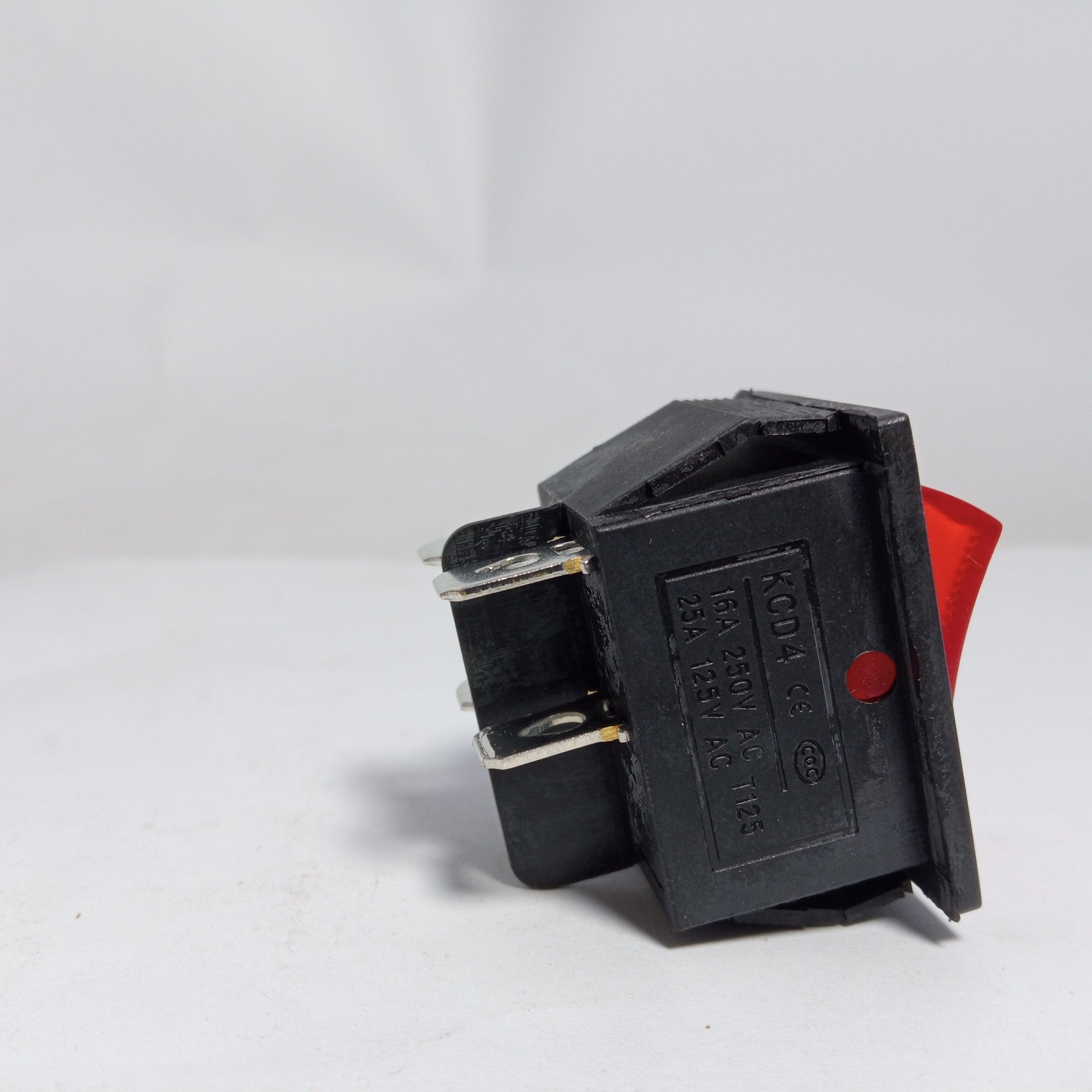 Rocker Switch Power Switch I/O 4 Pins With Light 16A 250VAC 15 Pcs Pack in Pakistan thumbnail 2
