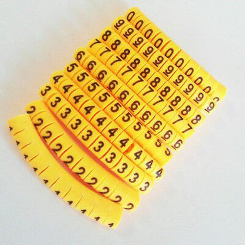 Yellow Cable Markers Identification Labels Tags Management Number 0-9 in Pakistan - 4mm